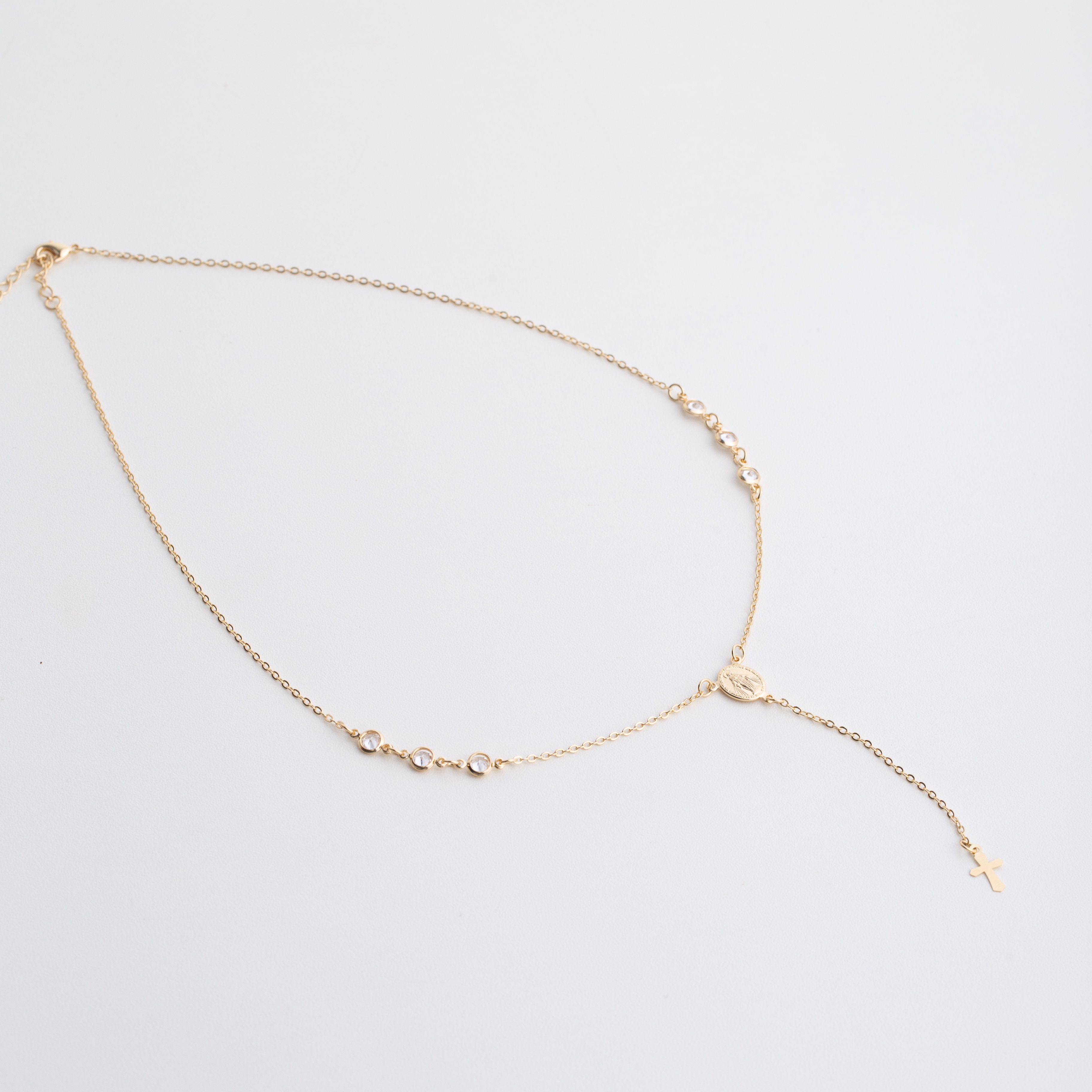 19855 Gold Chain With Virgin Milagrosa